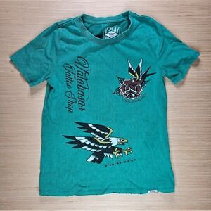 Valabasas‎ Tattoo Shop Youth T Shirt Size 5/6 Green VPlay Short Sleeve Graphic